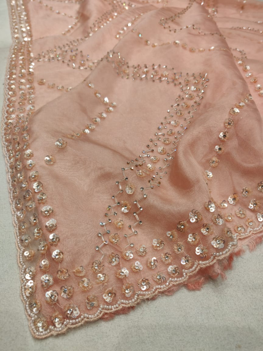 Pyari zardosi saree Partywear saree women saree blouse - Saffronfashionindia