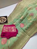 Floral banarsi gorgette saree