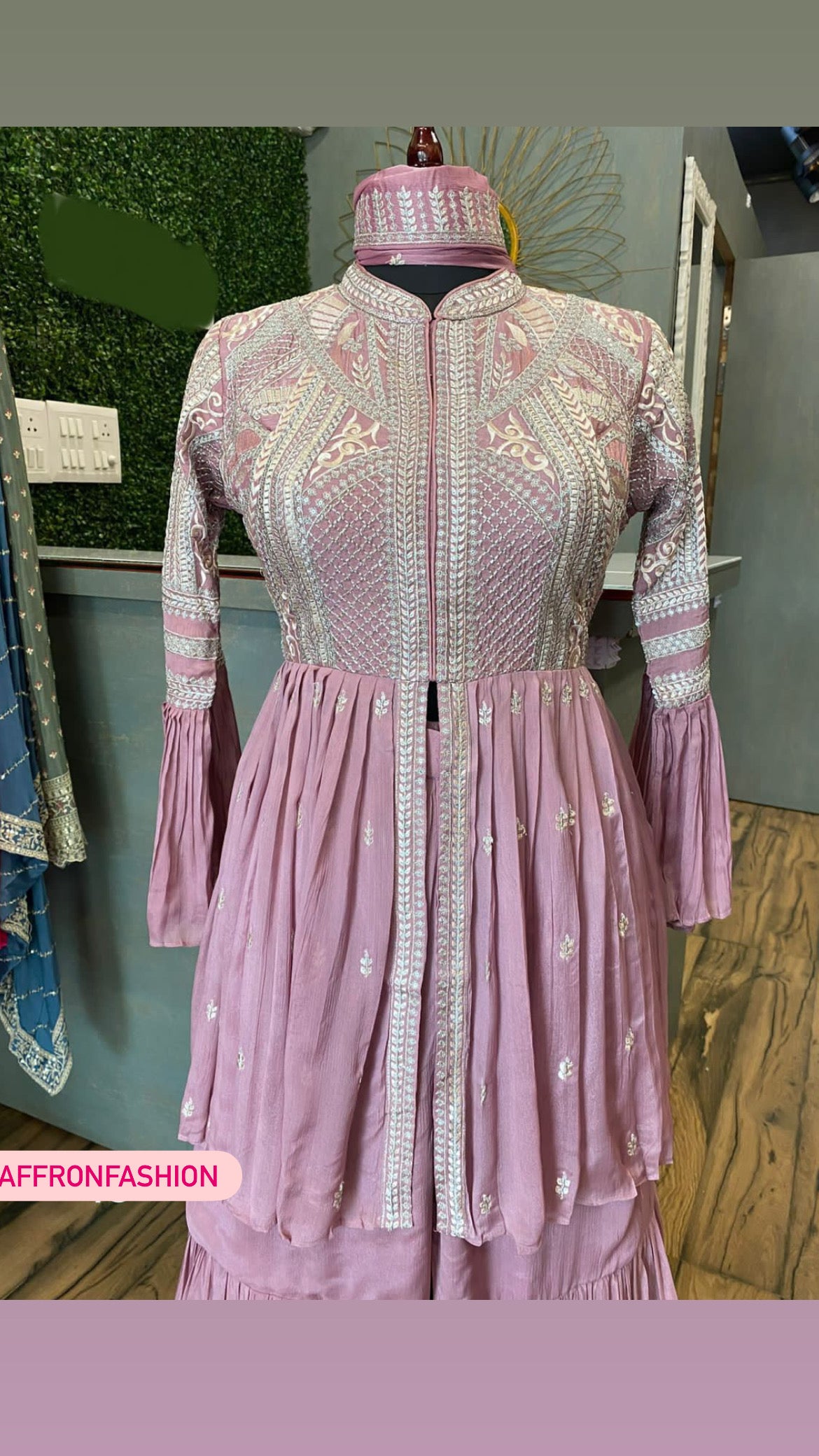 Pink beautiful gown - Saffronfashionindia