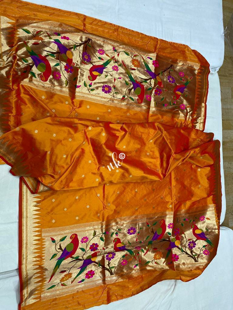 Parrot inspired dupatta - Saffronfashionindia