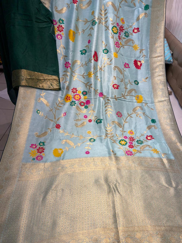 Naveli Meenakari silk sari