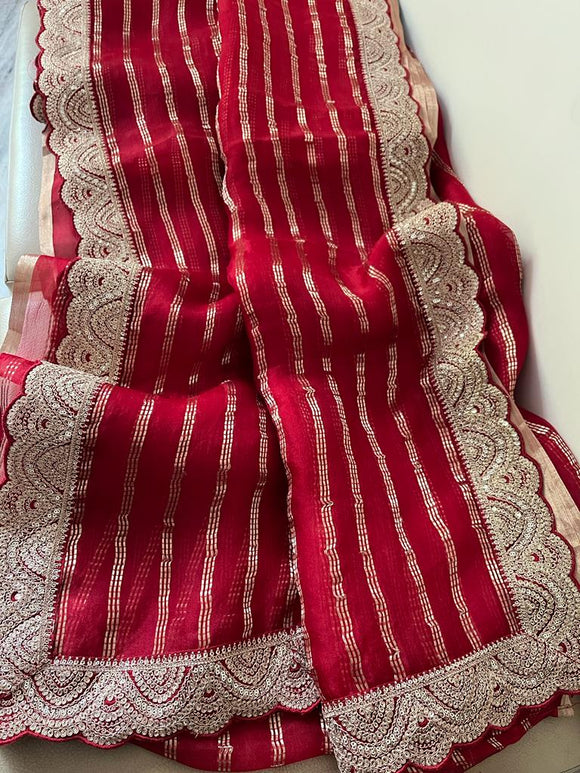 Mahisha striped organza saree
