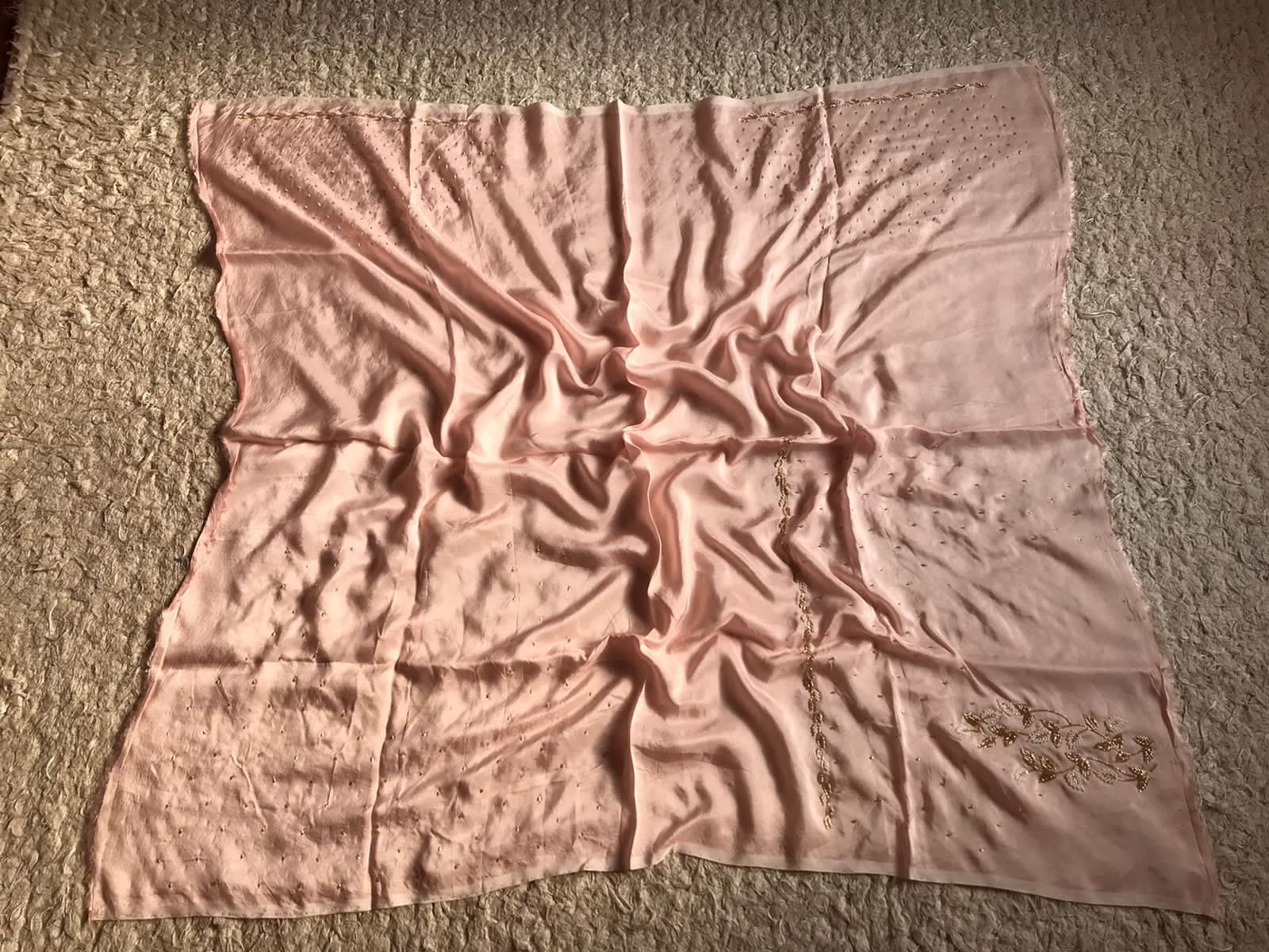 Premium chiffon crepe embroidered saree - Saffronfashionindia