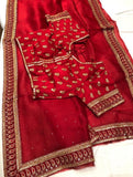 Karwachauth inspired red saree