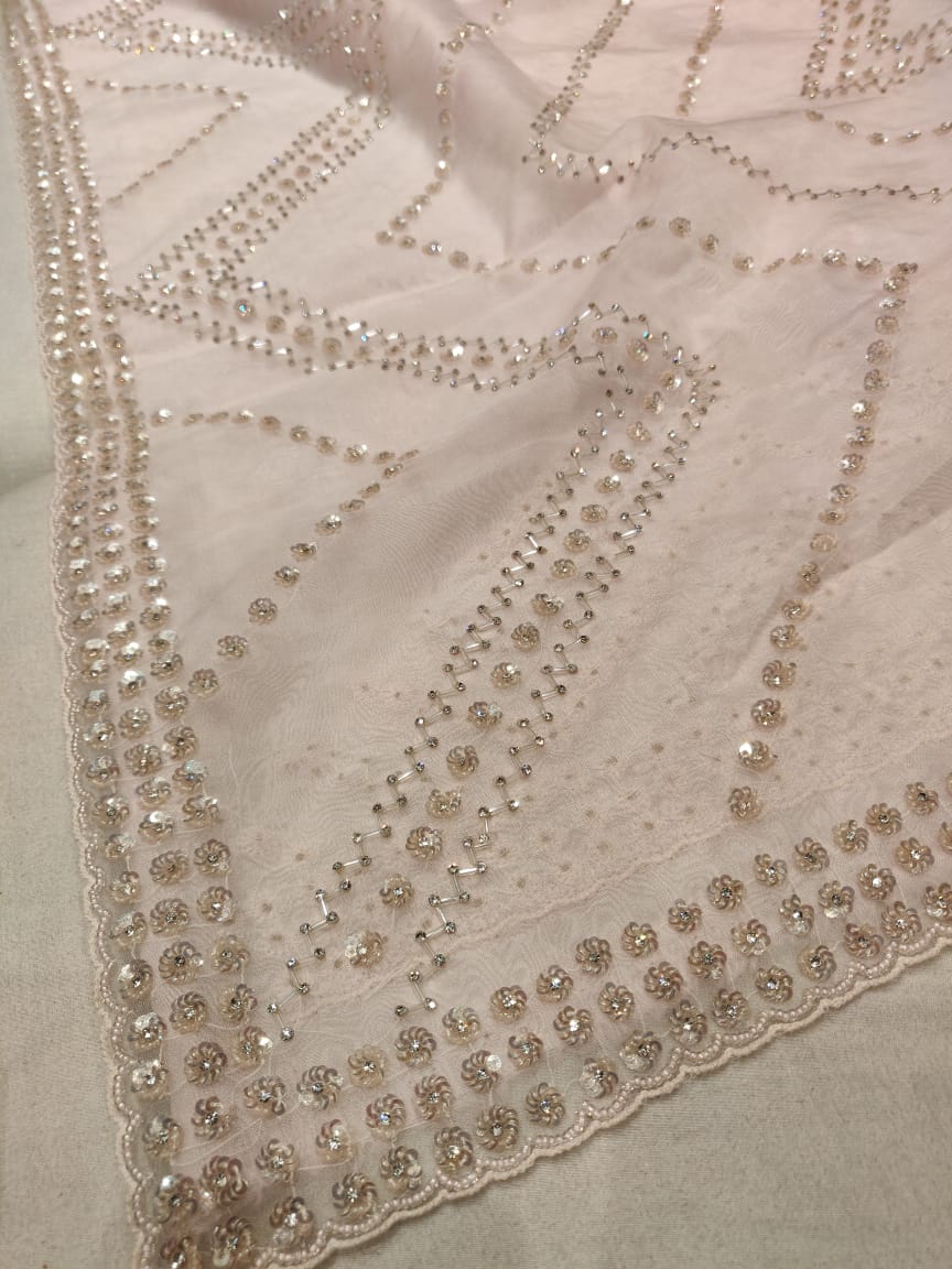 Pyari zardosi saree Partywear saree women saree blouse - Saffronfashionindia