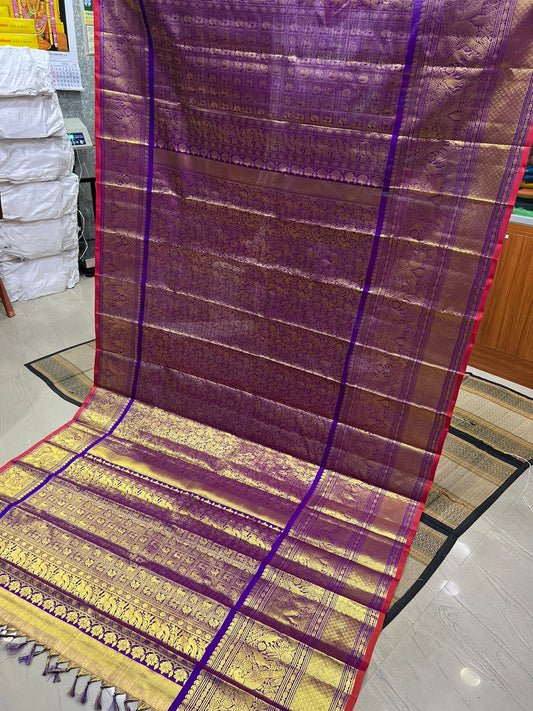 Kanchipuram silk dupatta - Saffronfashionindia