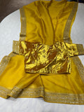 Velvet organza zardosi saree