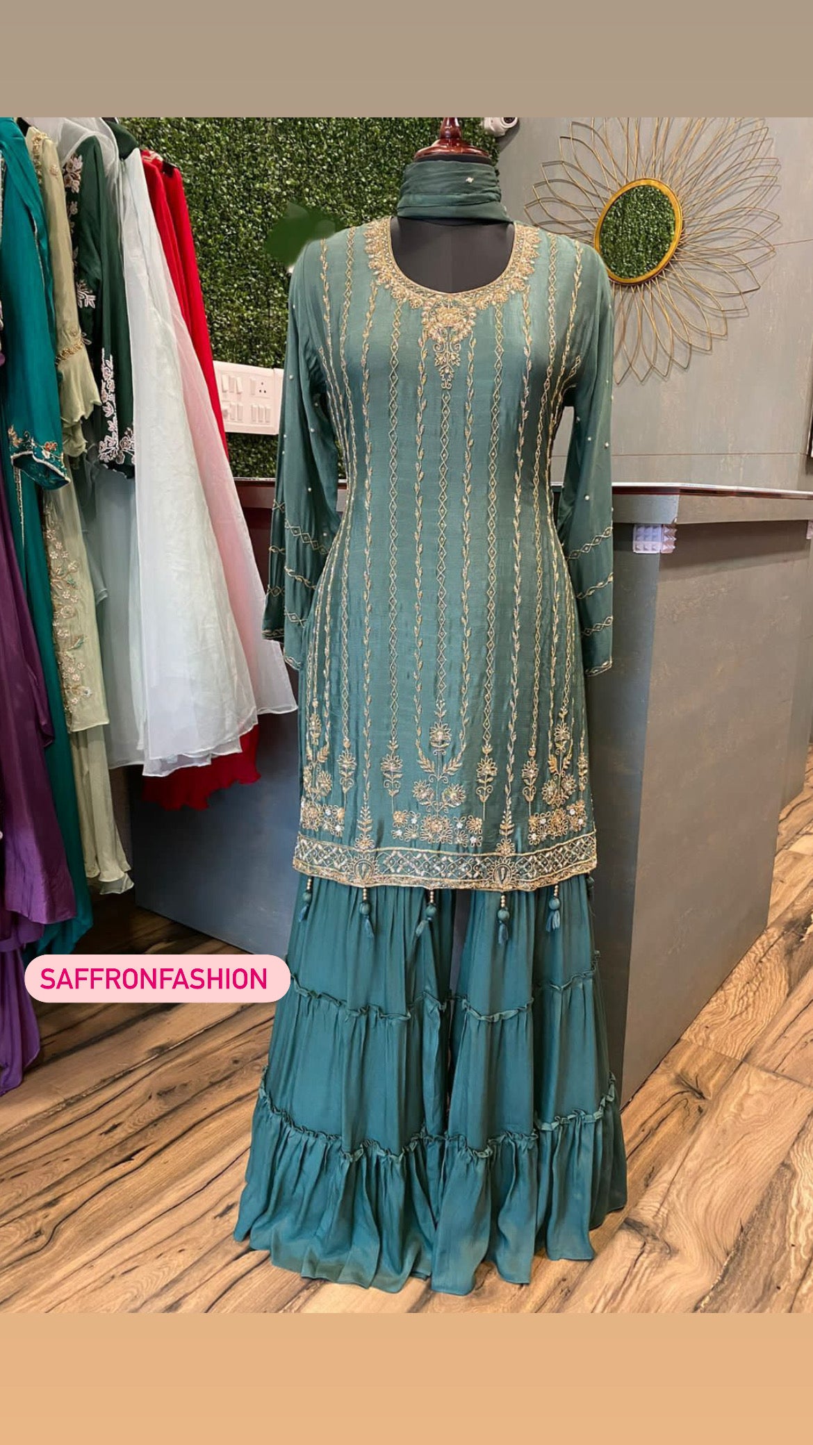 Divita kurta chinon dress - Saffronfashionindia