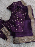 Purple organza saree/partywear sari