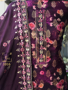 Floral silk salwar suit