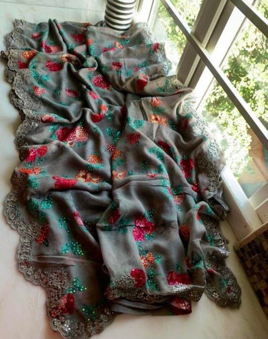 Sexy chiffon saree - Saffronfashionindia