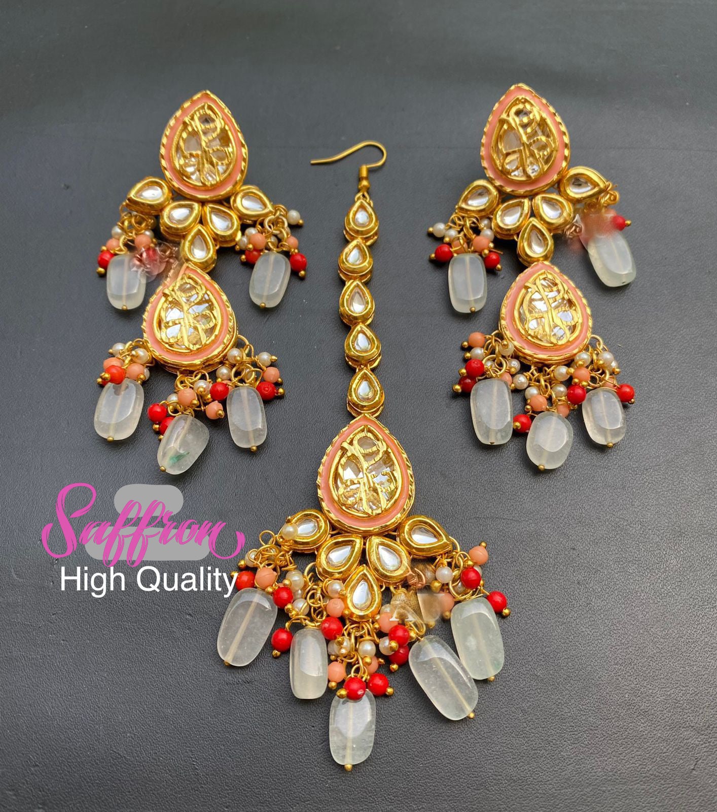 Nazina tikka set/meeenakari tikka set - Saffronfashionindia