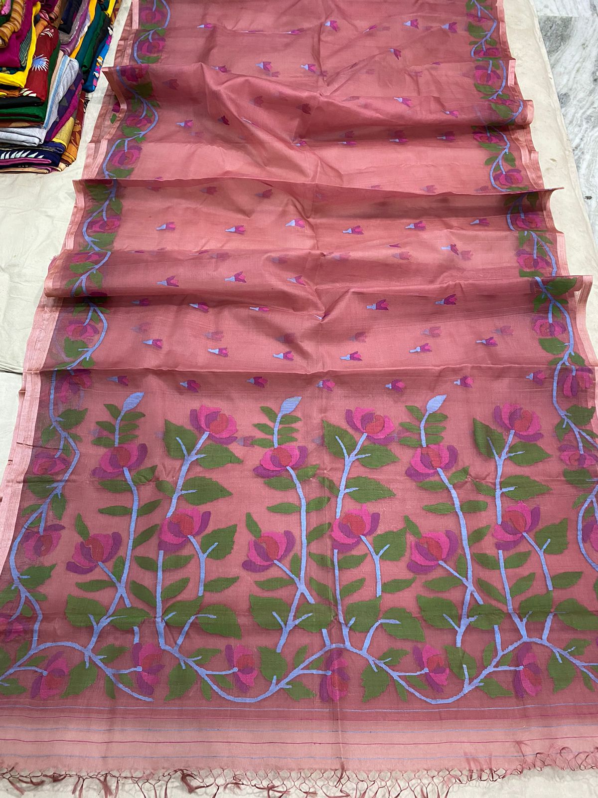Nabina tantuj jamdani saree - Saffronfashionindia
