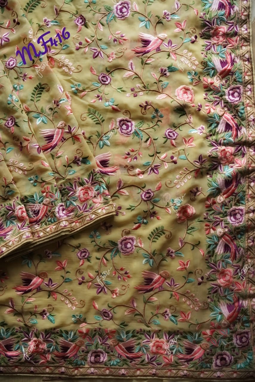 Parsi inspired Kashmiri saree Parsi inspired saree SaffronFashion