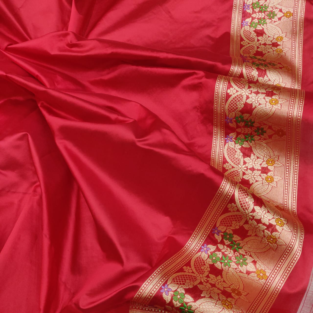 Aasmani kora handwoven saree - Saffronfashionindia