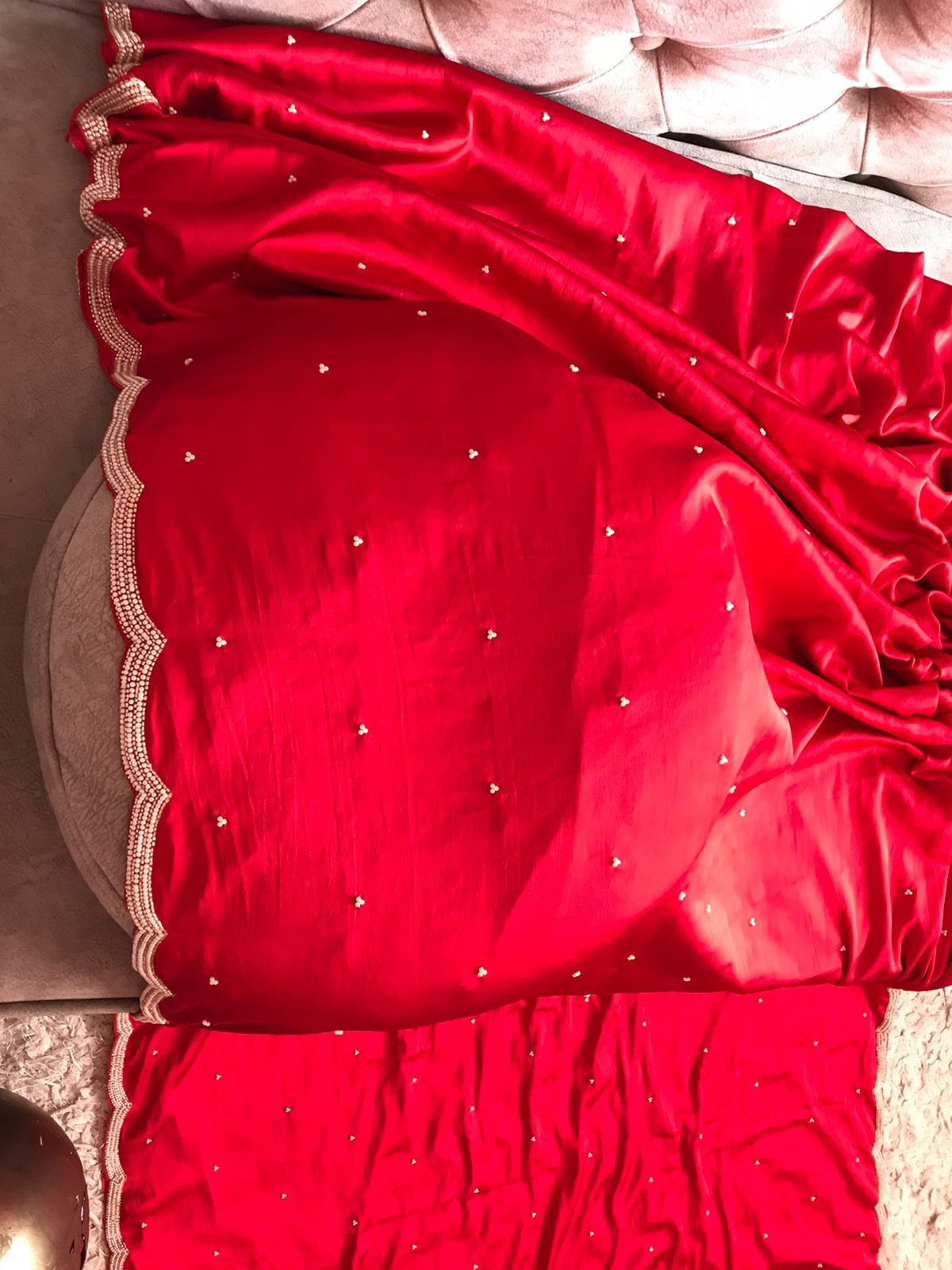 Anisha luxury satin saree - Saffronfashionindia