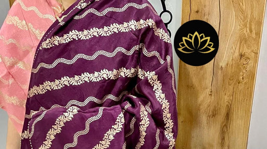 Catherin moonga crepe saree - Saffronfashionindia