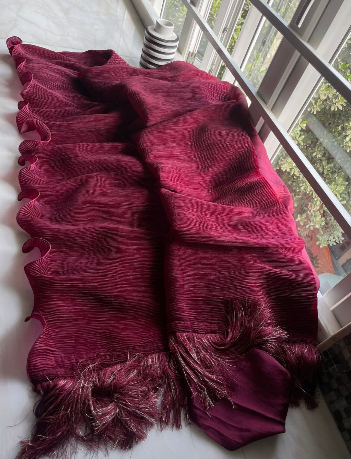 Chiffon saree Partywear saree celebrity saree - Saffronfashionindia