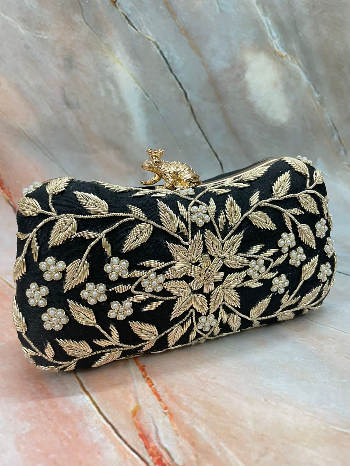 Safli clutch,,,,knob clutch,,,,Zardari clutch - Saffronfashionindia
