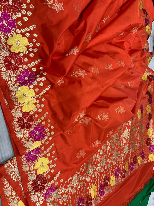 Beautiful Katan zari saree - Saffronfashionindia