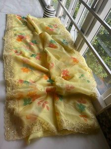 Lemon inspired yellow saree