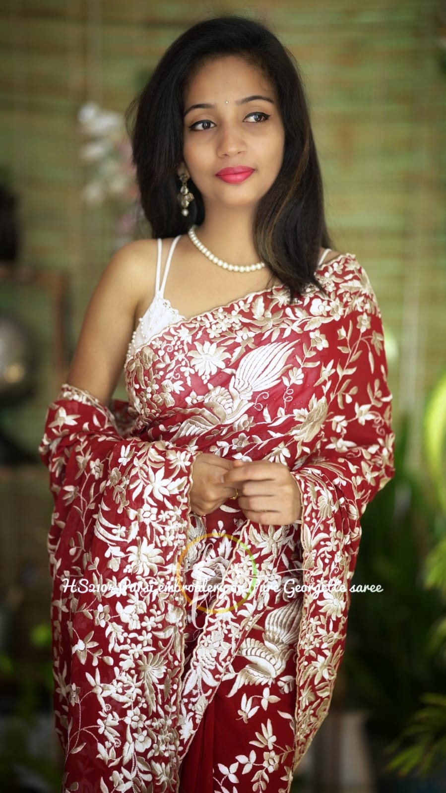 Royal embroidered Parsi inspired saree - Saffronfashionindia