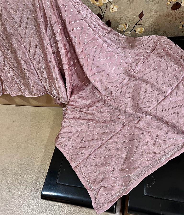 Swarovski satin designer saree - Saffronfashionindia