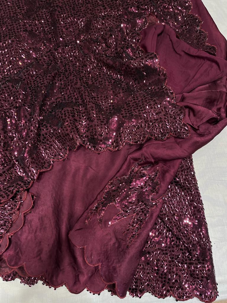 Ravish satin sequence saree - Saffronfashionindia