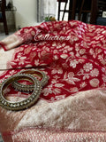 Leela red Banarsi weave saree