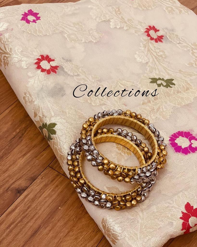 Roza banarsi weaved saree - Saffronfashionindia