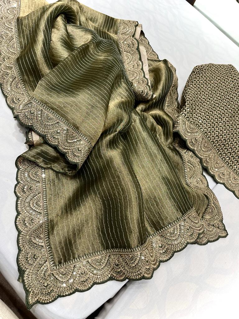 Rangvana tissue kanjeevaram saree - Saffronfashionindia