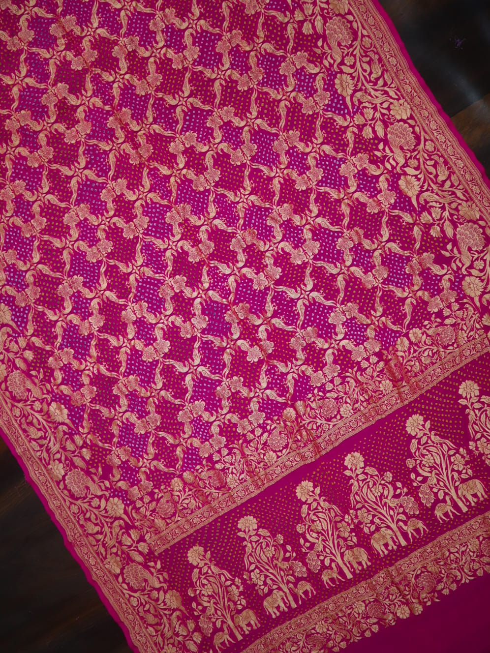 Hansika khaddi gorgette saree - Saffronfashionindia