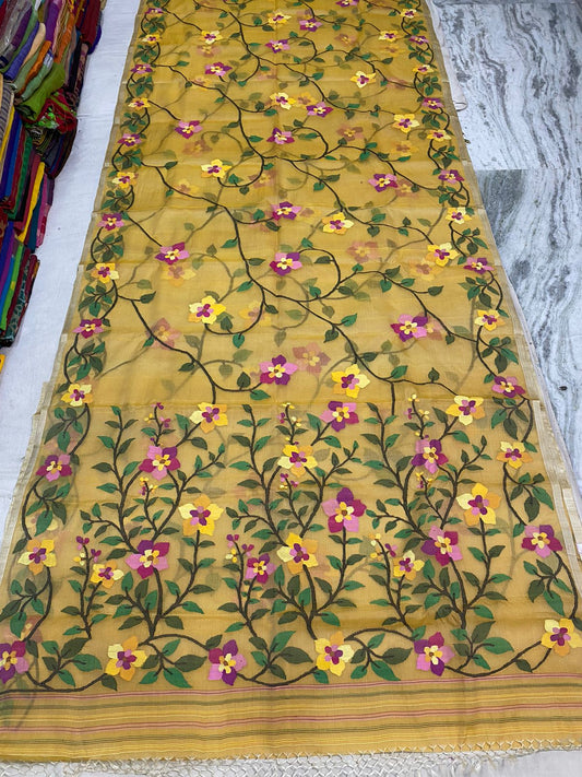 Maulvi muslin jamdani saree - Saffronfashionindia