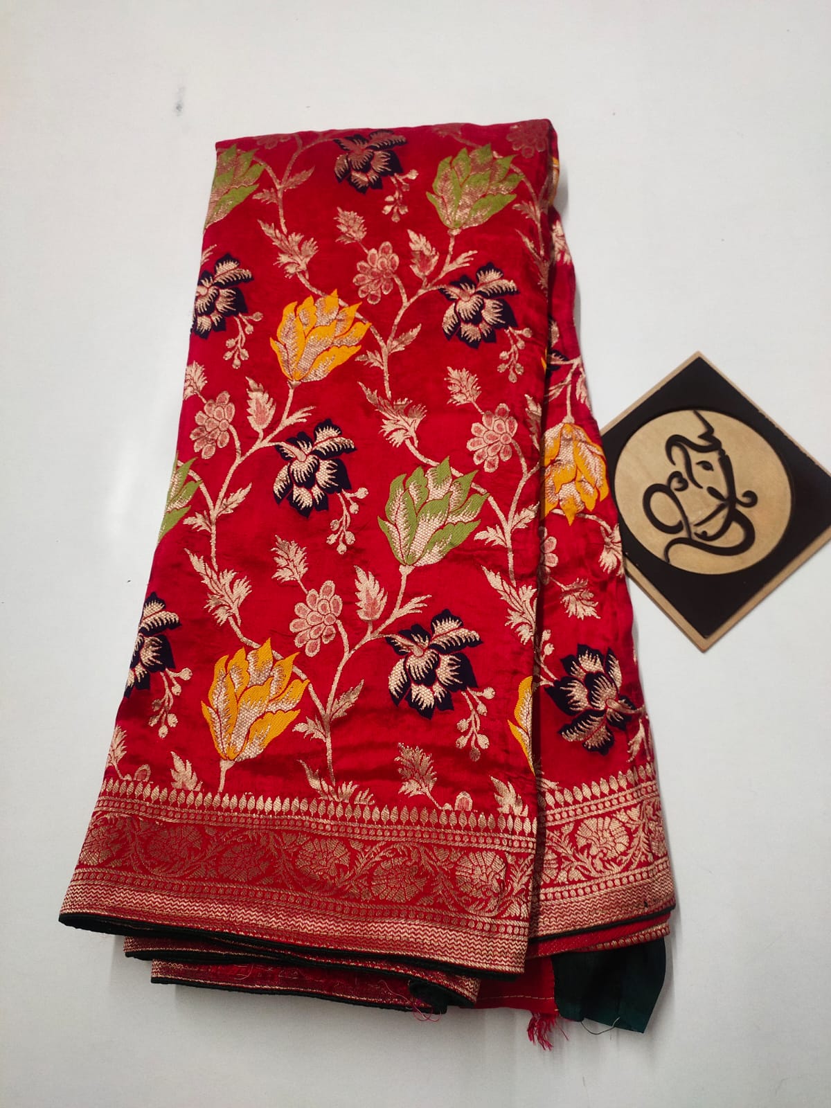 Flowery moonga saree/banarsi saree/sari - Saffronfashionindia