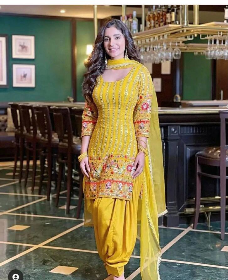 Afina yellow suit - Saffronfashionindia