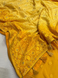 Chikankari gorgette saree