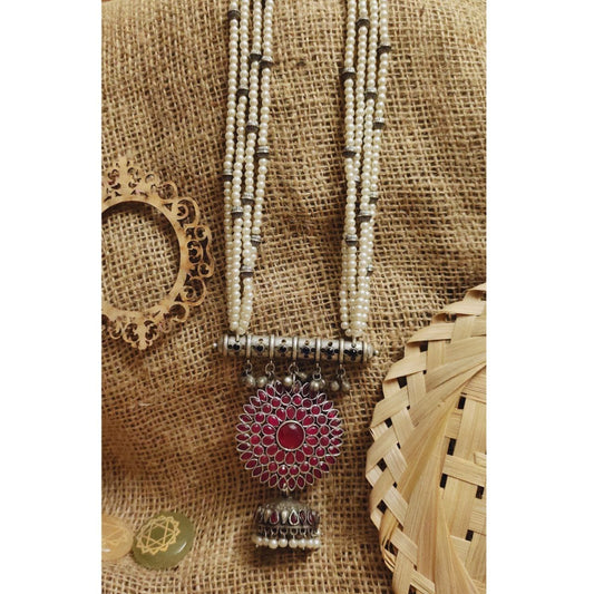 Pearl pendant necklace - Saffronfashionindia