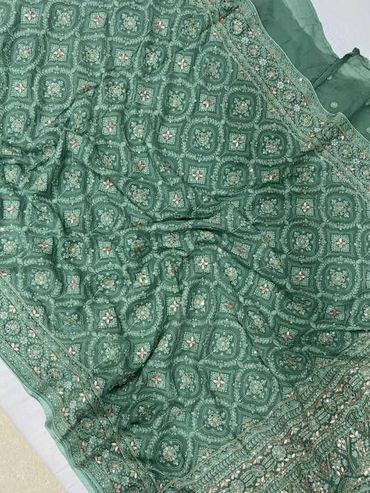 Barfi inspired Chikankari saree - Saffronfashionindia