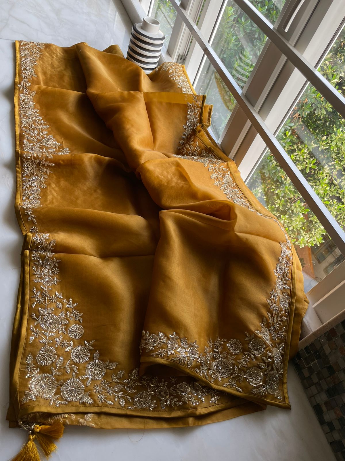 Katdana organza saree - Saffronfashionindia