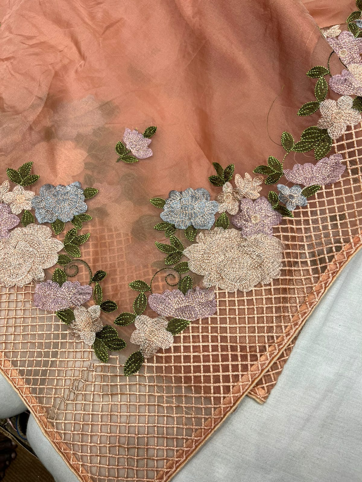 Delvia organza resham saree - Saffronfashionindia