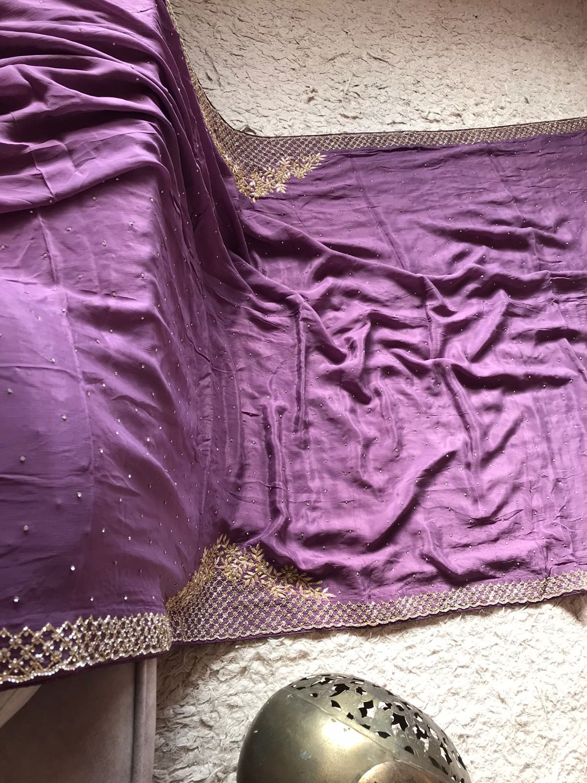 Luxury chinon inspired saree - Saffronfashionindia