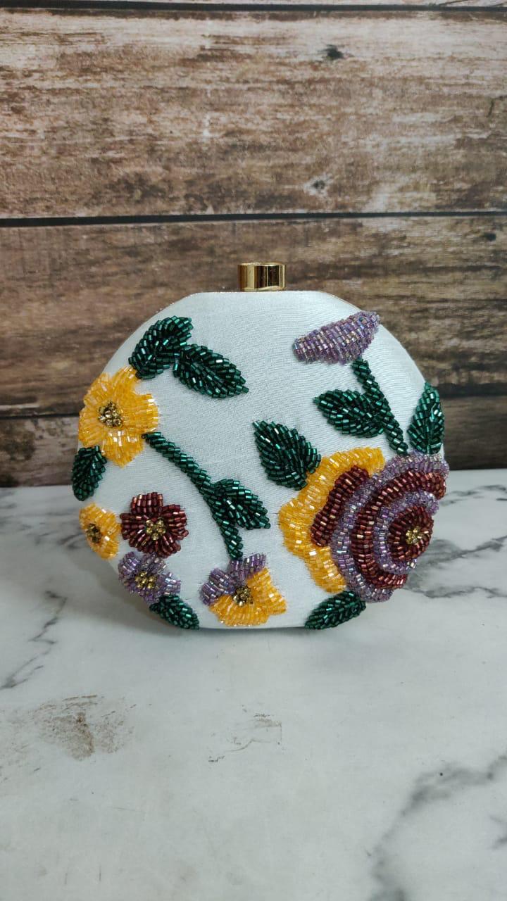 Beaded clutch box - Saffronfashionindia