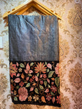 Floral embroidered tussar saree