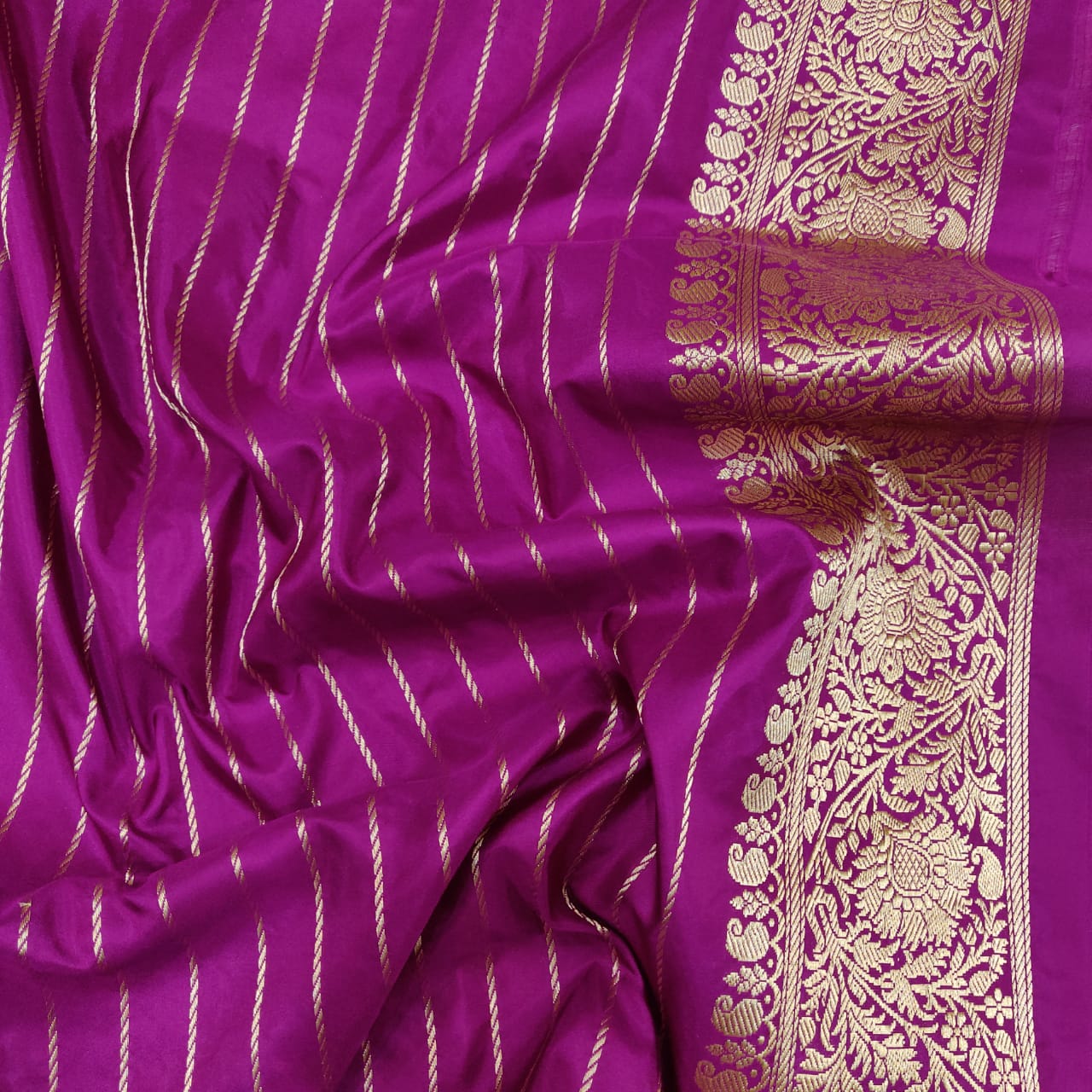 Vinish handwoven kadwa zari saree - Saffronfashionindia