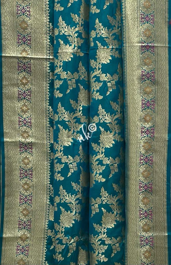 Beautiful floral weaved saree - Saffronfashionindia