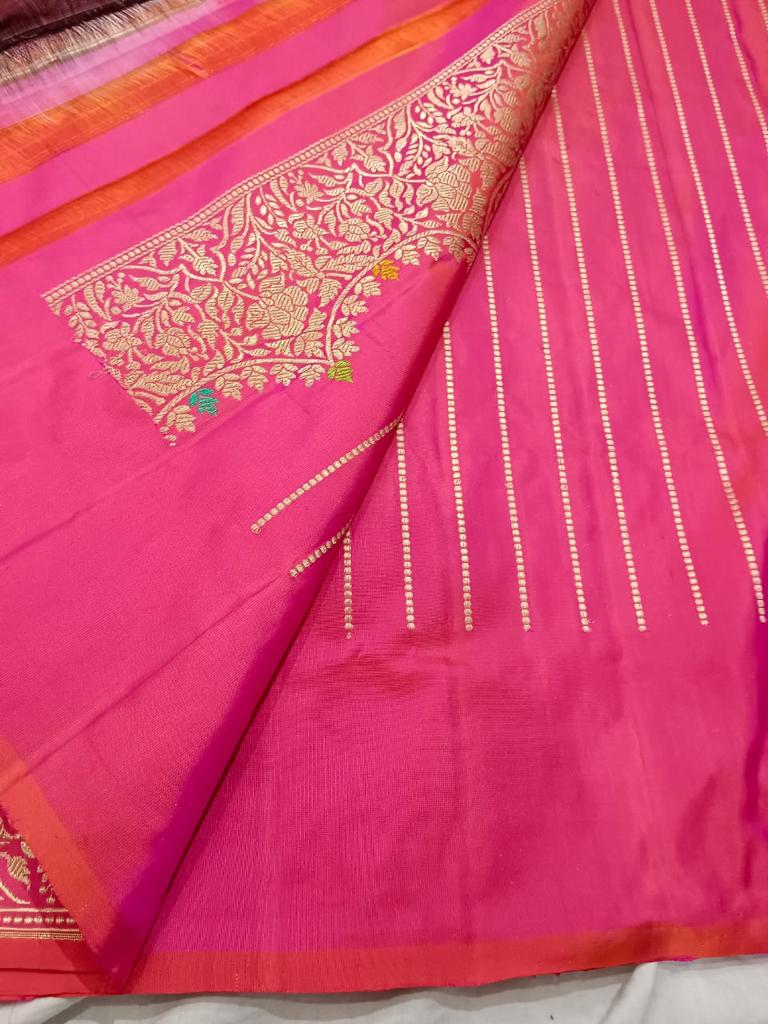 Rupashi Katan handwoven saree - Saffronfashionindia