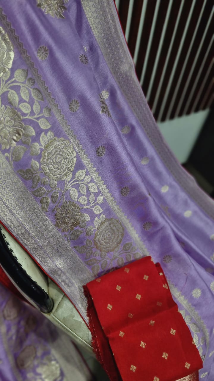 Ravina Munga saree/Munga silk saree/sari - Saffronfashionindia