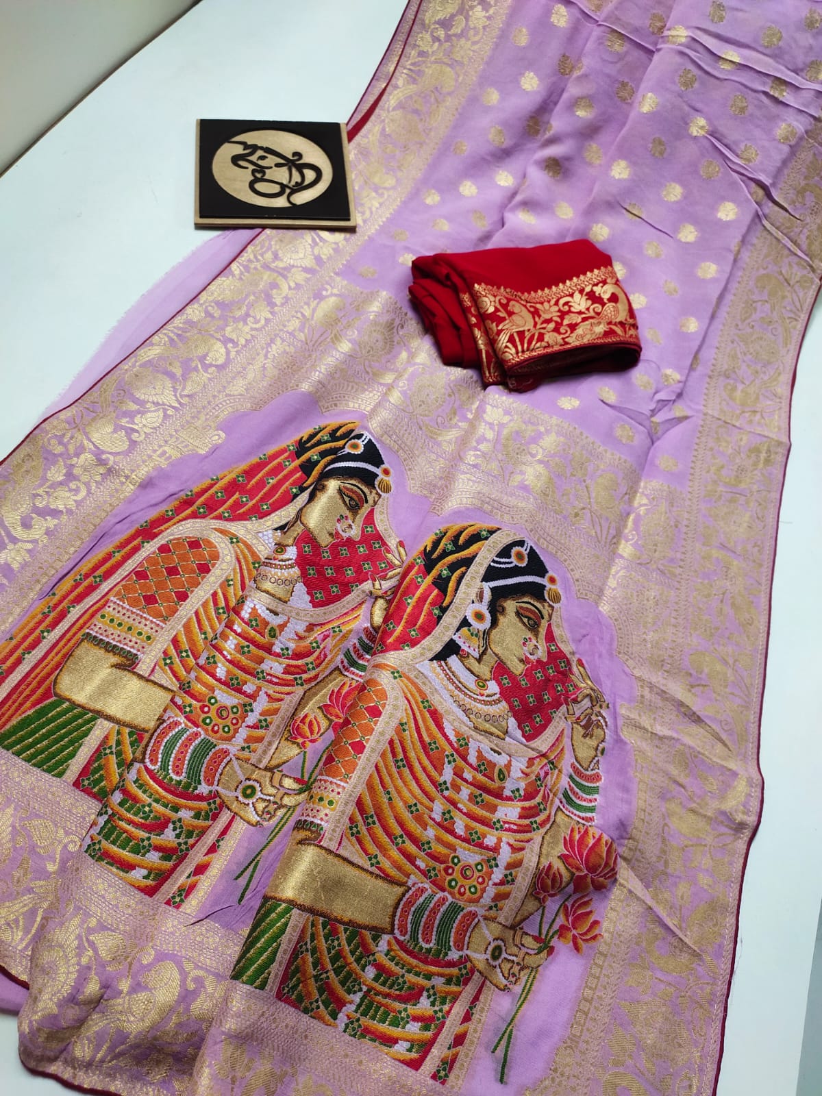 Dolika banarsi khaddi saree - Saffronfashionindia