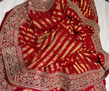 Lehariya inspired khaddi gorgette saree