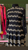 Black embroidered gorgette dress